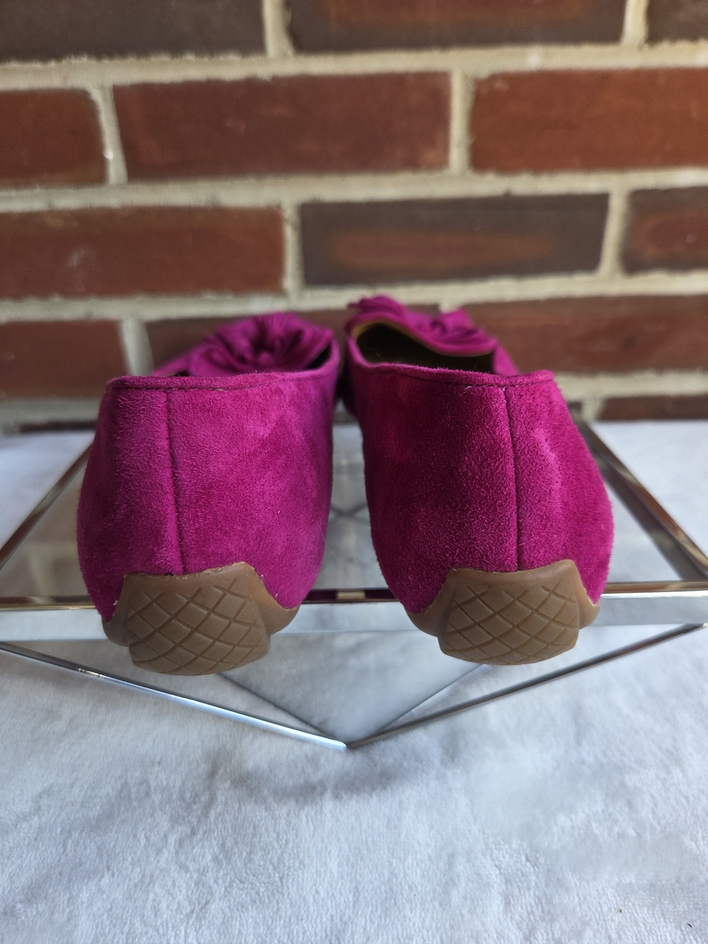 Talbots Fuchsia Suede Tassel Loafers Flats Women's Size 9AA Pointed Toe - Picture 10 of 11